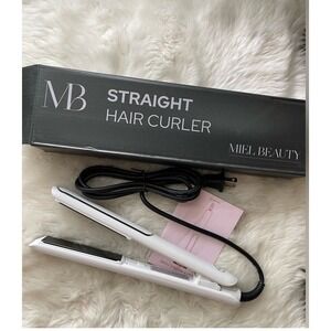 Miel Beauty Straight Hair Curler Iron New In Box‎ Styling Tool White